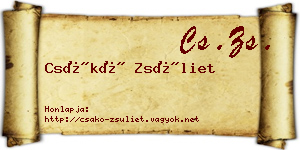 Csákó Zsüliet névjegykártya